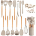 24-Piece Silicone Kitchen Utensil Set – Wooden Handles