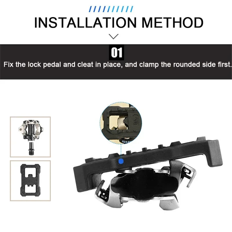 Clipless Pedal Platform Adapter for Shimano SPD Bike Pedals