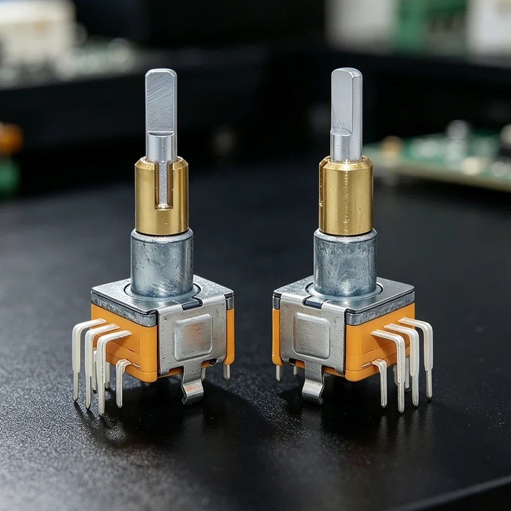 HpLive EC110701N2B Rotary Encoder Dual-Shaft Push Button 2 Pack