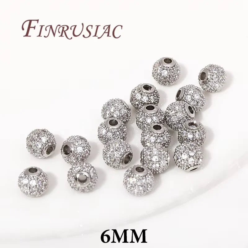 18K Gold Plated Zircon Flower Beads – DIY Jewelry Making