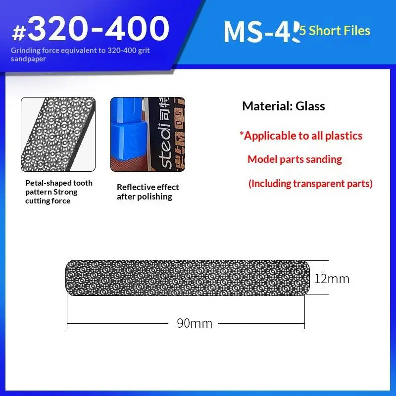 Ultra Fine Glass File – Washable Model Polishing & Nub Removal Tool
