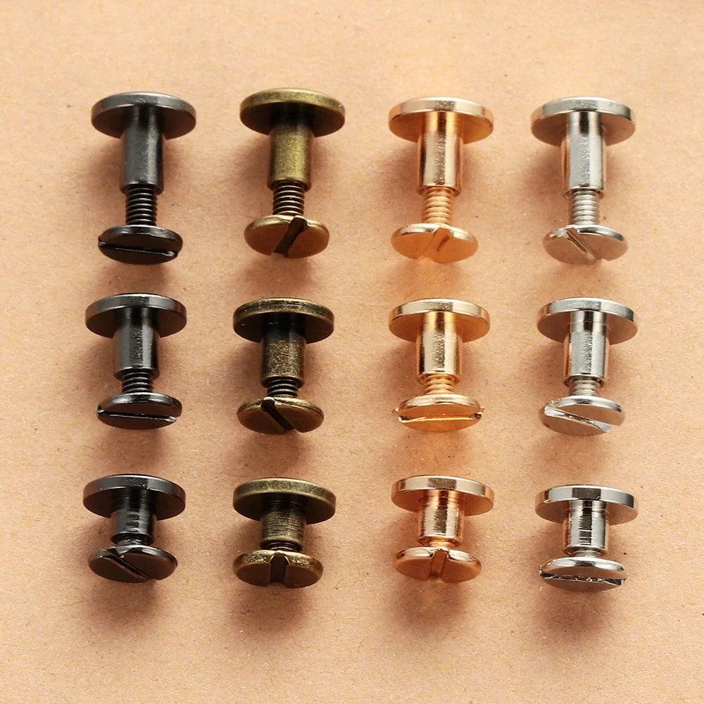 10Pcs Copper Screw Rivets 5/6.5/8mm – Leather Craft Bags
