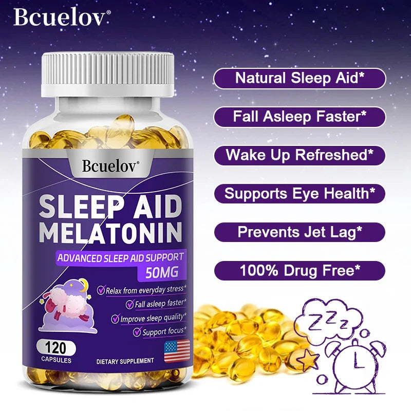 Melatonin Capsules + L-Theanine | Vegan, Non-GMO, Gluten Free