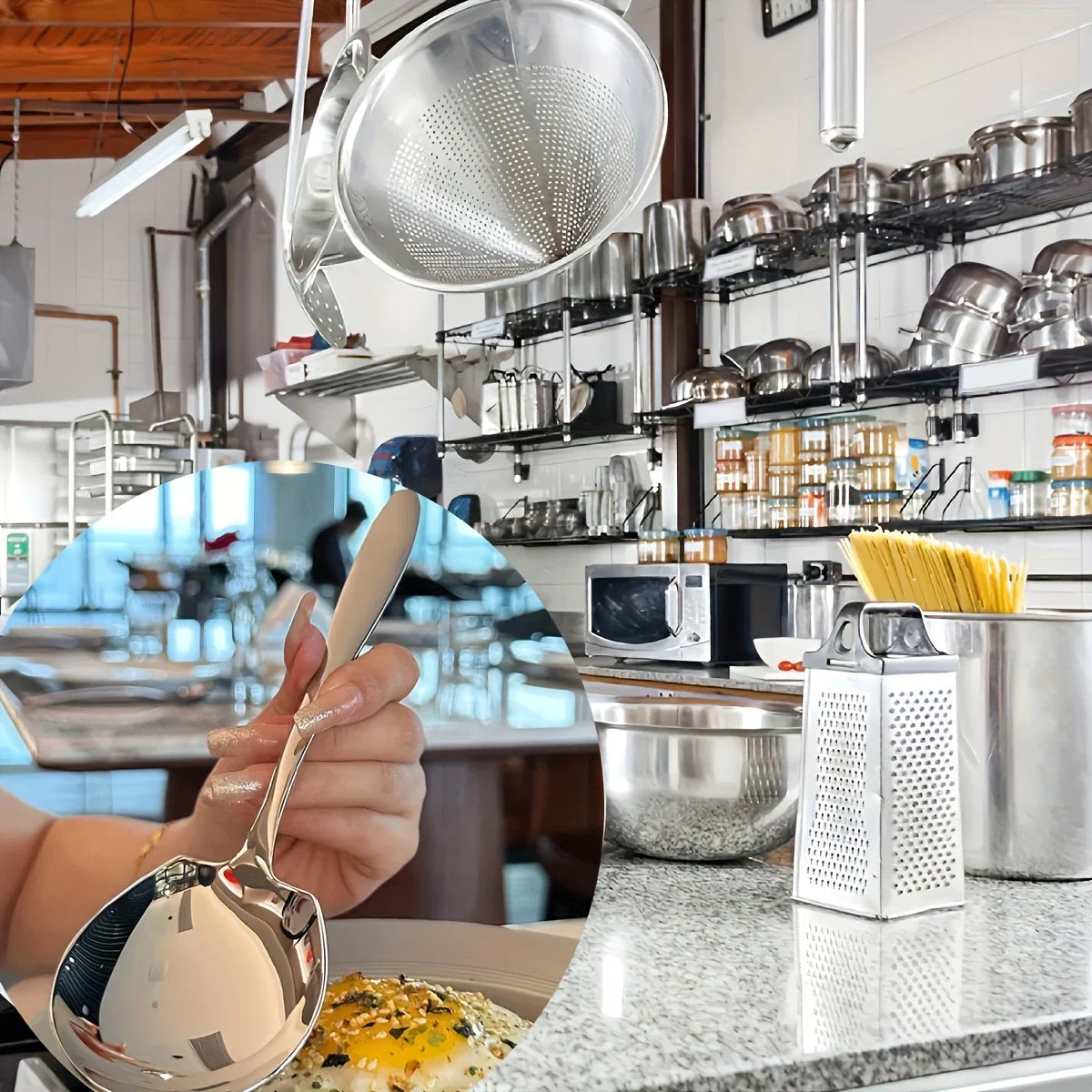 Nixie 2-Piece Oversized Stainless Steel Long Handle Spoons