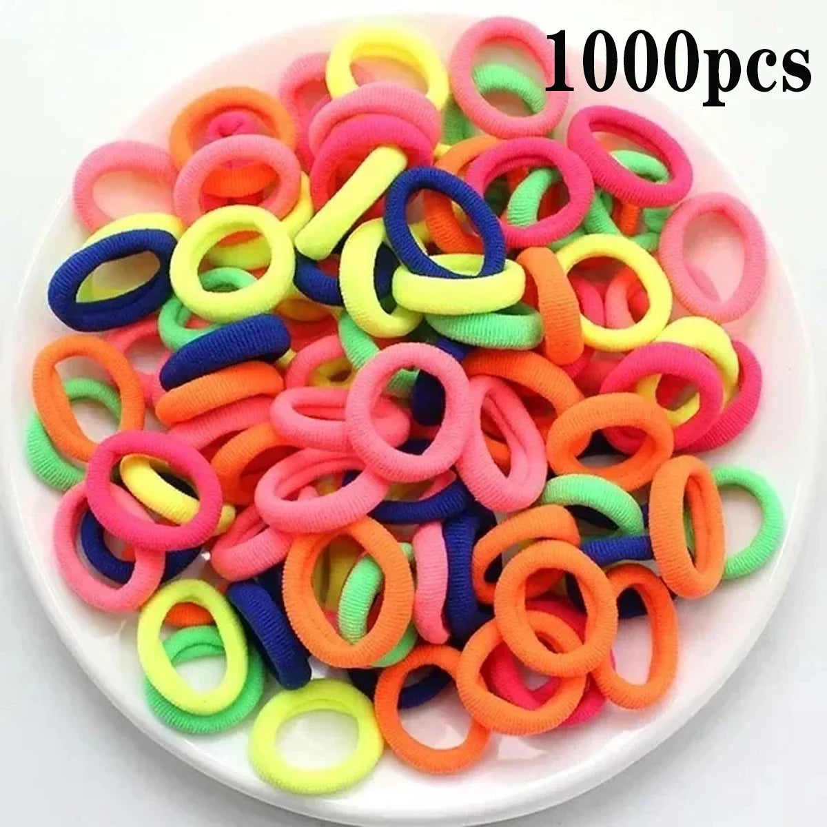 200–1000pcs Colorful Nylon Elastic Hair Bands for Women & Girls