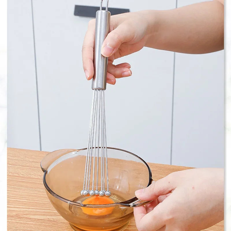 Stainless Steel Ball Whisk Set 10" & 12" – Manual Egg Beater