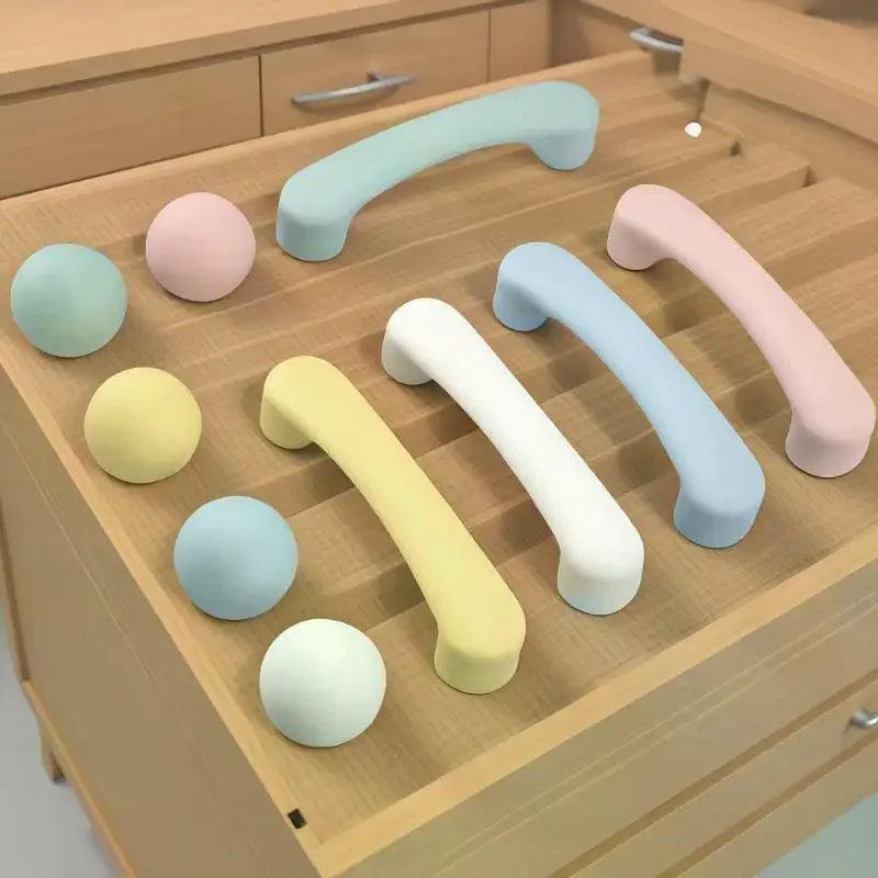 Nordic Ceramic Macaron Kids Cabinet Knobs & Drawer Handles