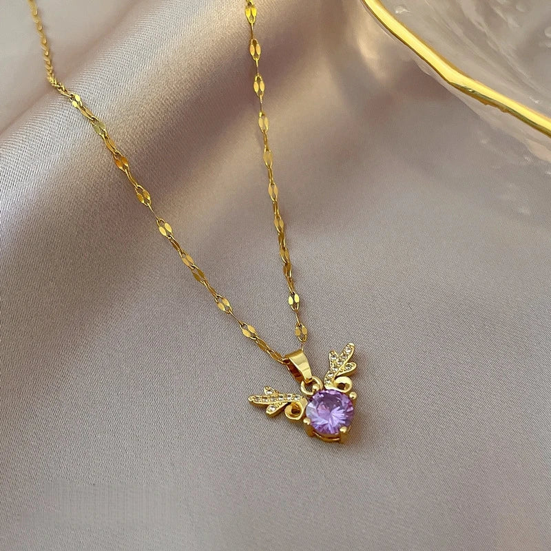 Zirconia Pendant Necklace for Women | Gold Minimalist Chain