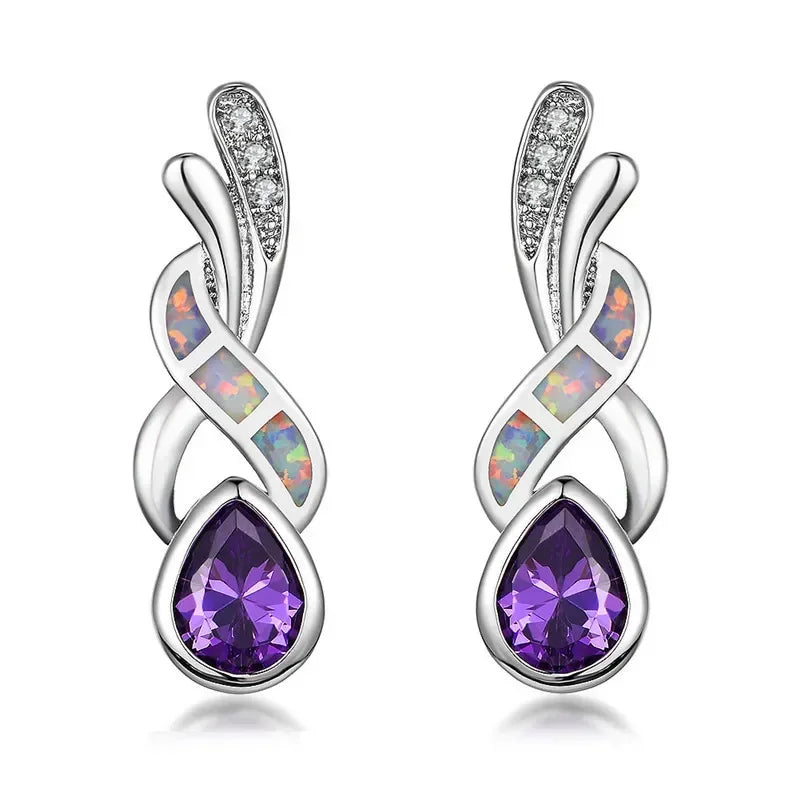 Women's Silver Drop Dangle Earrings – Bridal Wedding Gift