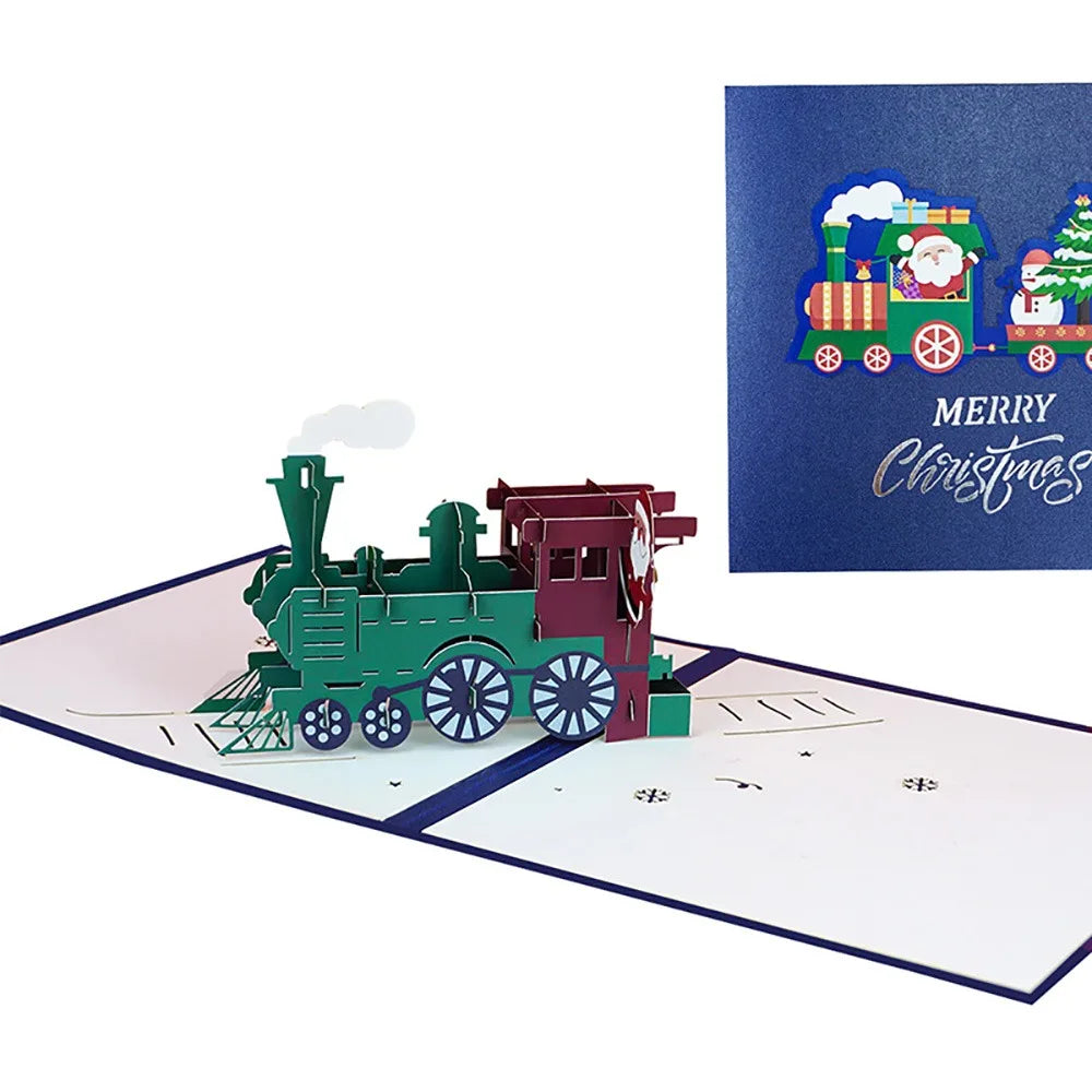 3D Pop-Up Christmas Cards with Envelope – Cartoon Santa