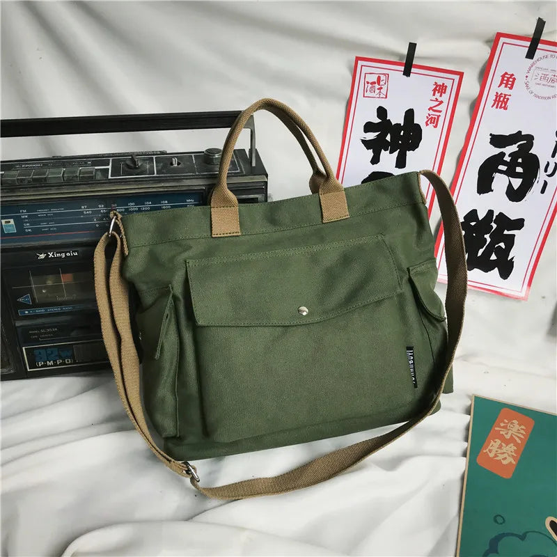Women's Large Canvas Tote Bag – Shoulder & Messenger Bag