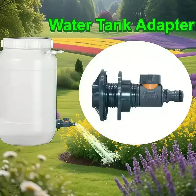1/2-Inch PVC Tank Connector with On/Off Irrigation Valve