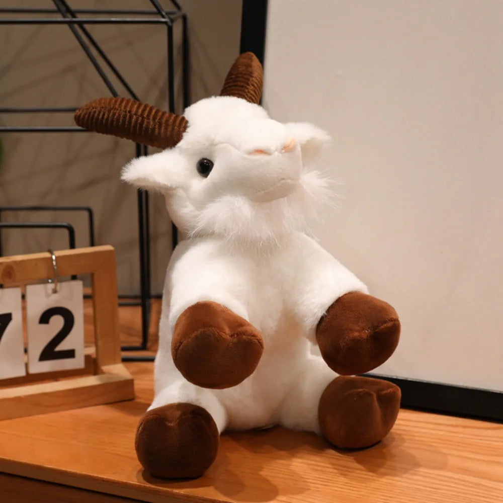 Realistic Big Horn Goat Plush Stuffed Animal Toy | 20cm & 26cm