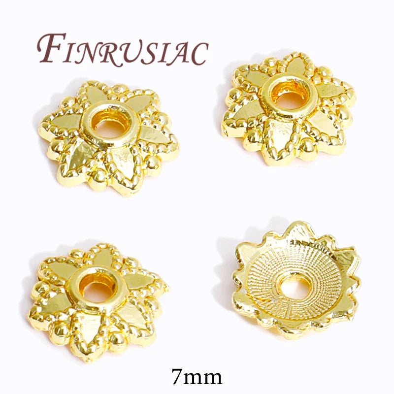 18K/14K Gold Plated Flower Bead Caps – DIY Jewelry Spacers
