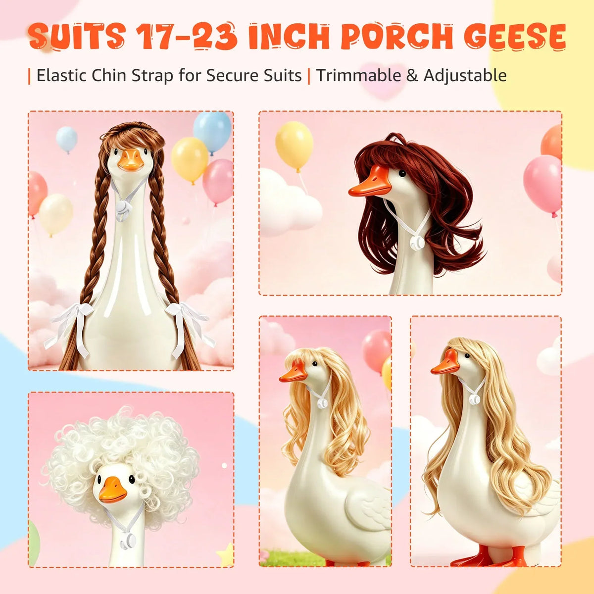 Porch Goose Wig Set 3/4/5 Pcs – Fits 17–23 Inch Statues