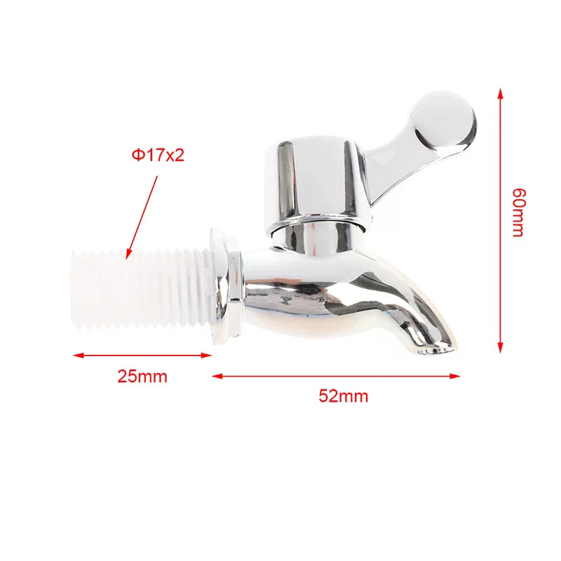 17mm Silver Plastic Bottle Faucet Tap for Wine & Water Tanks