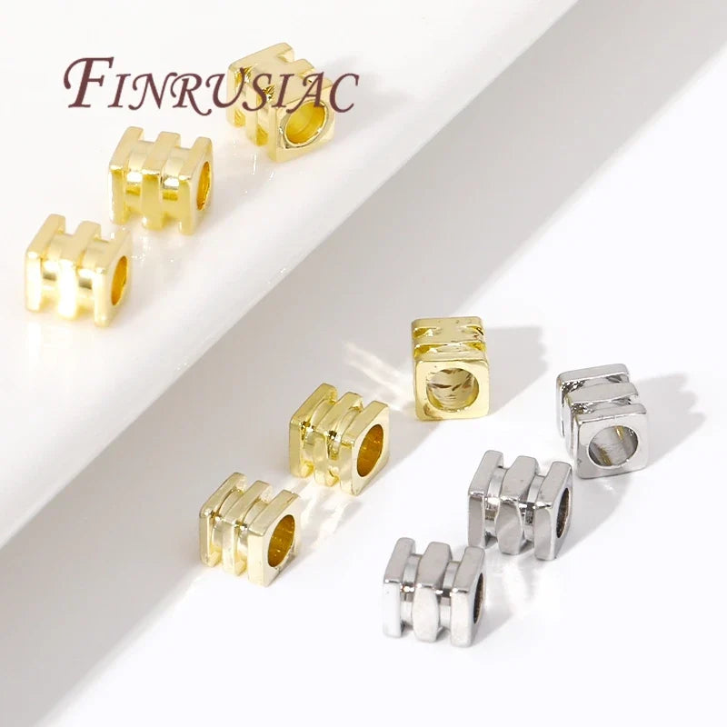 3x3mm 18K Gold Plated Brass Cube Spacer Beads | DIY Jewelry
