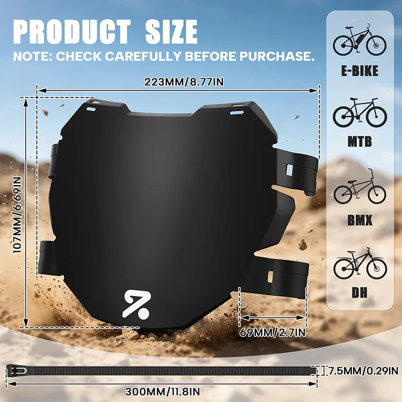 BUCKLOS MTB Fork Number Plate – E-Bike & DH Mud Guard