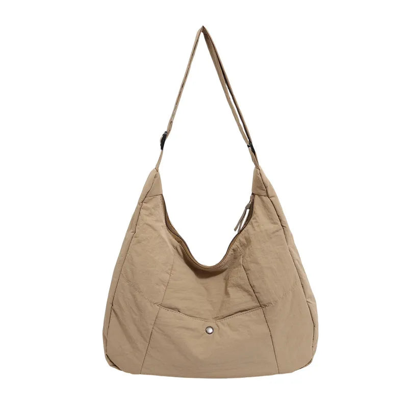 Large Pleated Crossbody Bag – Japanese Style Shoulder Tote