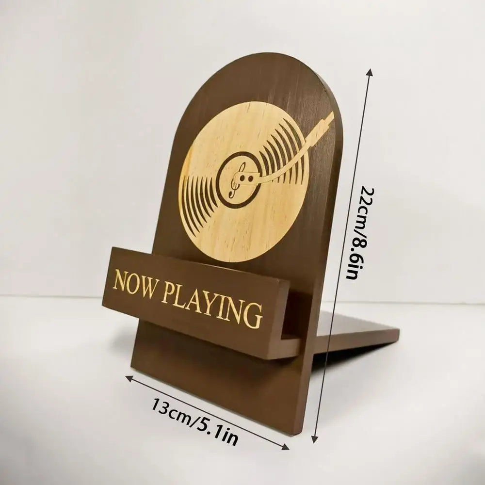 Wooden Vintage Vinyl Record Stand | Desktop Display Rack
