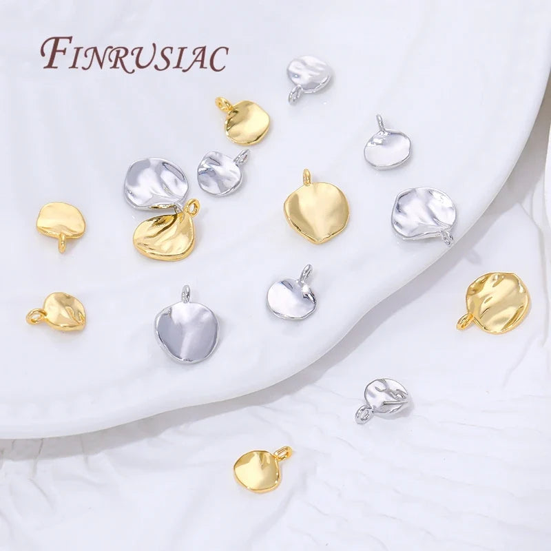 18K Gold Plated Round Charms 6mm 8mm – DIY Jewelry Findings