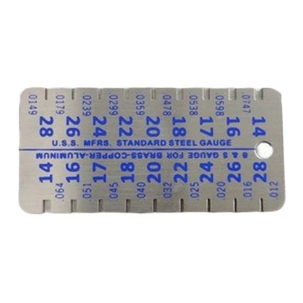 Stainless Steel Thickness Gauge 14–28 Plate Double-Sided Caliper