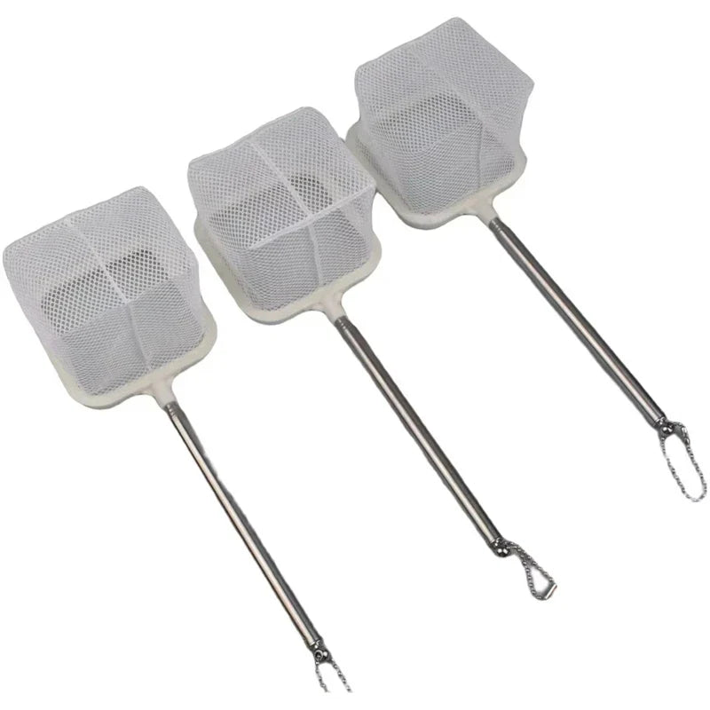 Aquarium Square Fish Net Extendable Handle & Suction Cup