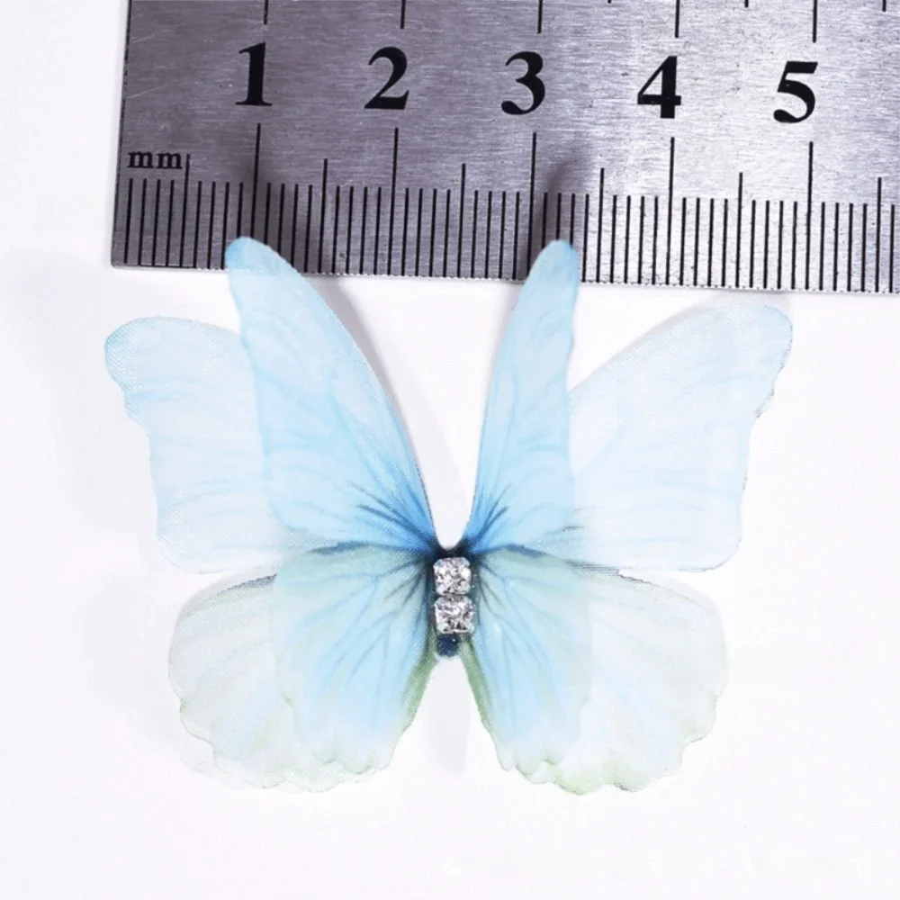 50Pcs 3D Organza Butterfly Appliques – Colorful Mesh Patches