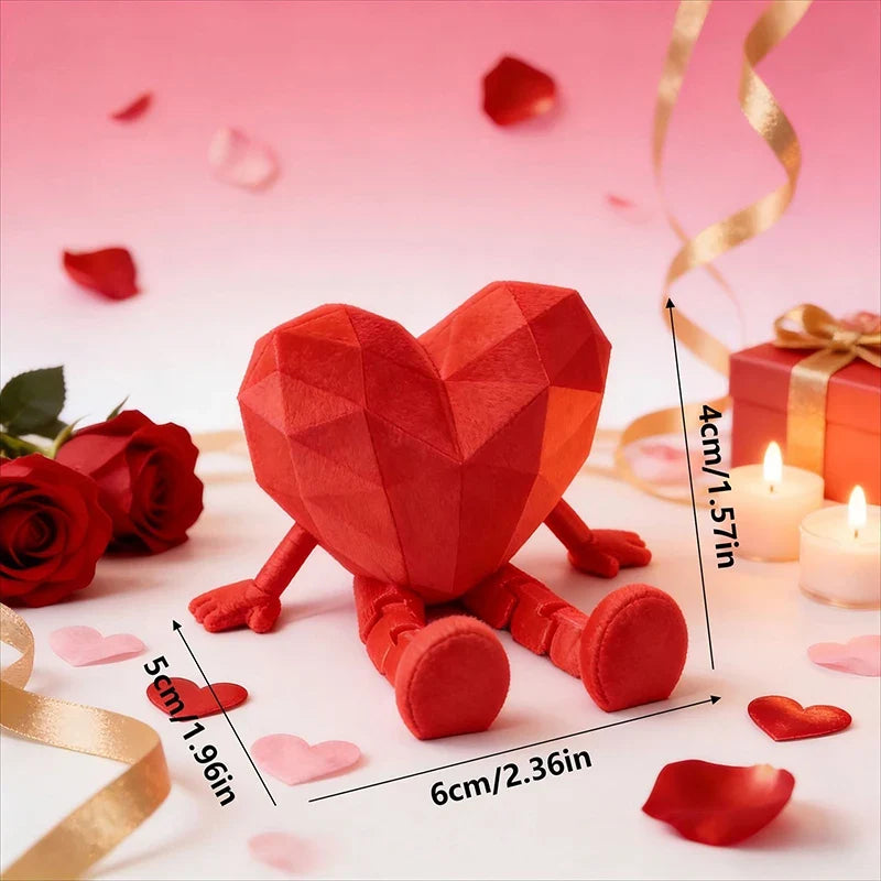 Jointed Miniature Heart Figurine – Valentine's Day Décor Gift