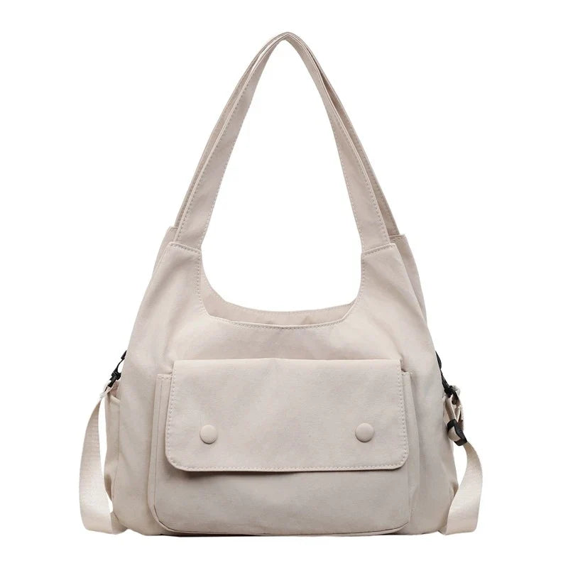 Korean Women's Large Crossbody Tote Shoulder Bag | Polyester