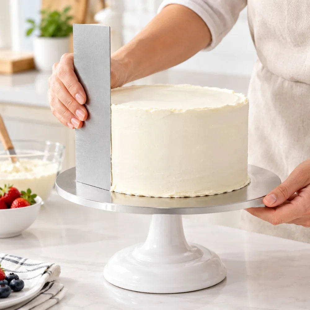 Stainless Steel Cake Scraper & Pastry Comb Smoother Tool