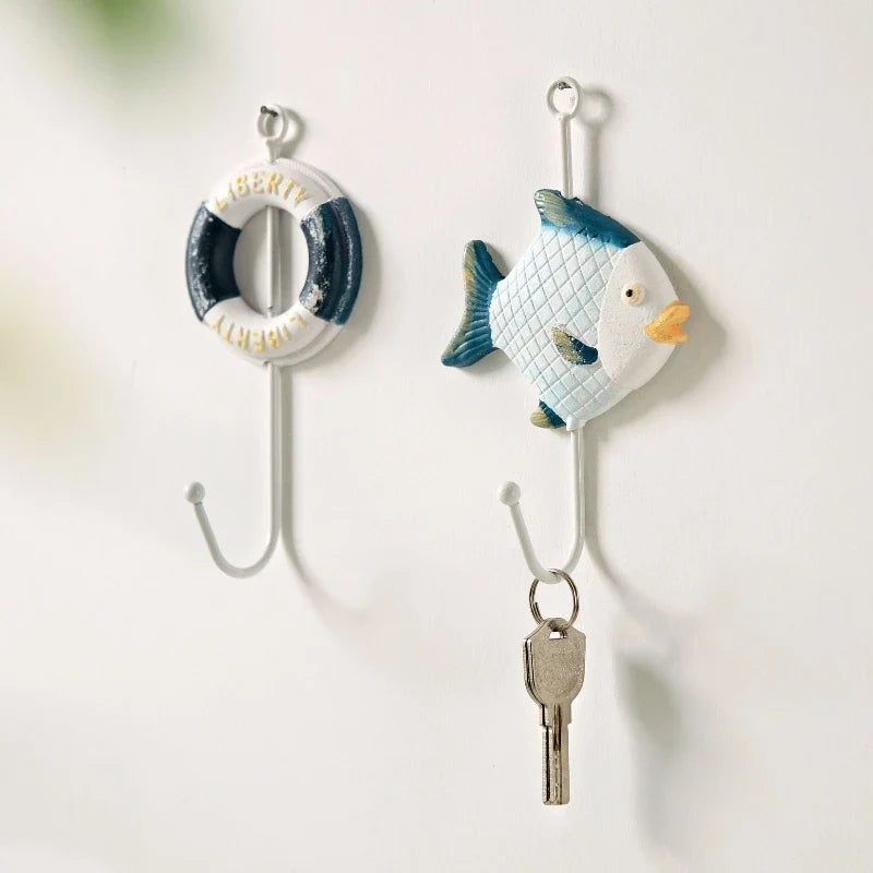 Mediterranean Decorative Wall Hook – Ocean Theme Wood Hook