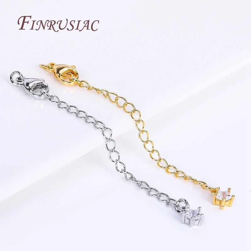 18K Gold Plated Brass Extension Chain Lobster Clasp – 8 Styles