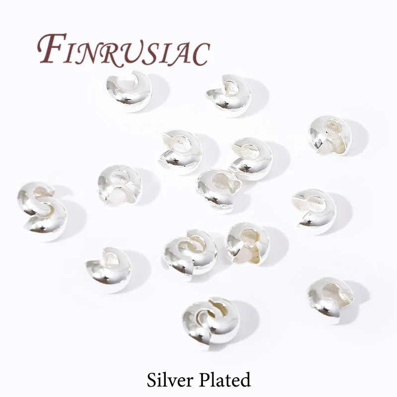 14K Gold Plated Brass Crimp End Beads – DIY Jewelry Spacers