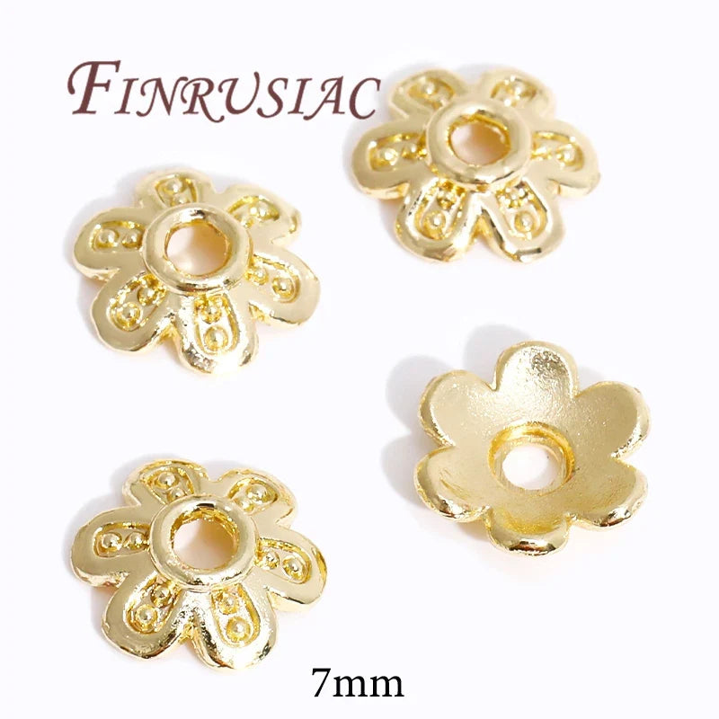 18K/14K Gold Plated Flower Bead Caps – DIY Jewelry Spacers