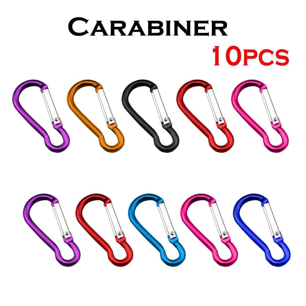 10-Pack Aluminum Carabiner Clips – Camping & Outdoor Snap Hooks