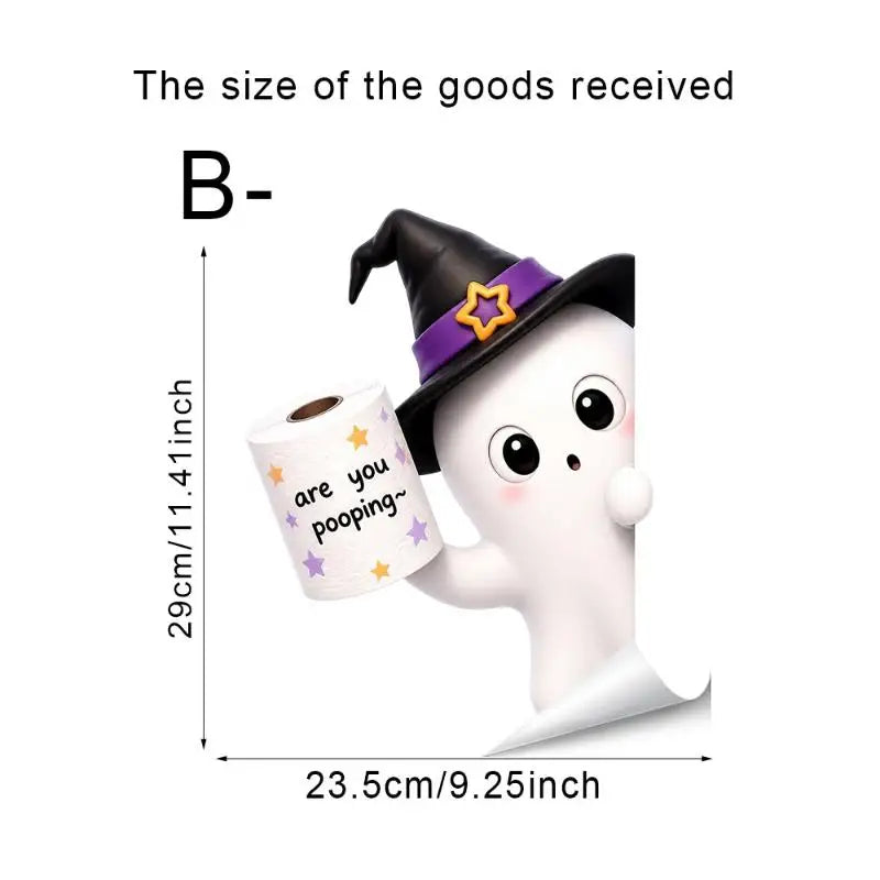 Halloween Toilet Stickers – Waterproof Ghost & Skeleton Decals