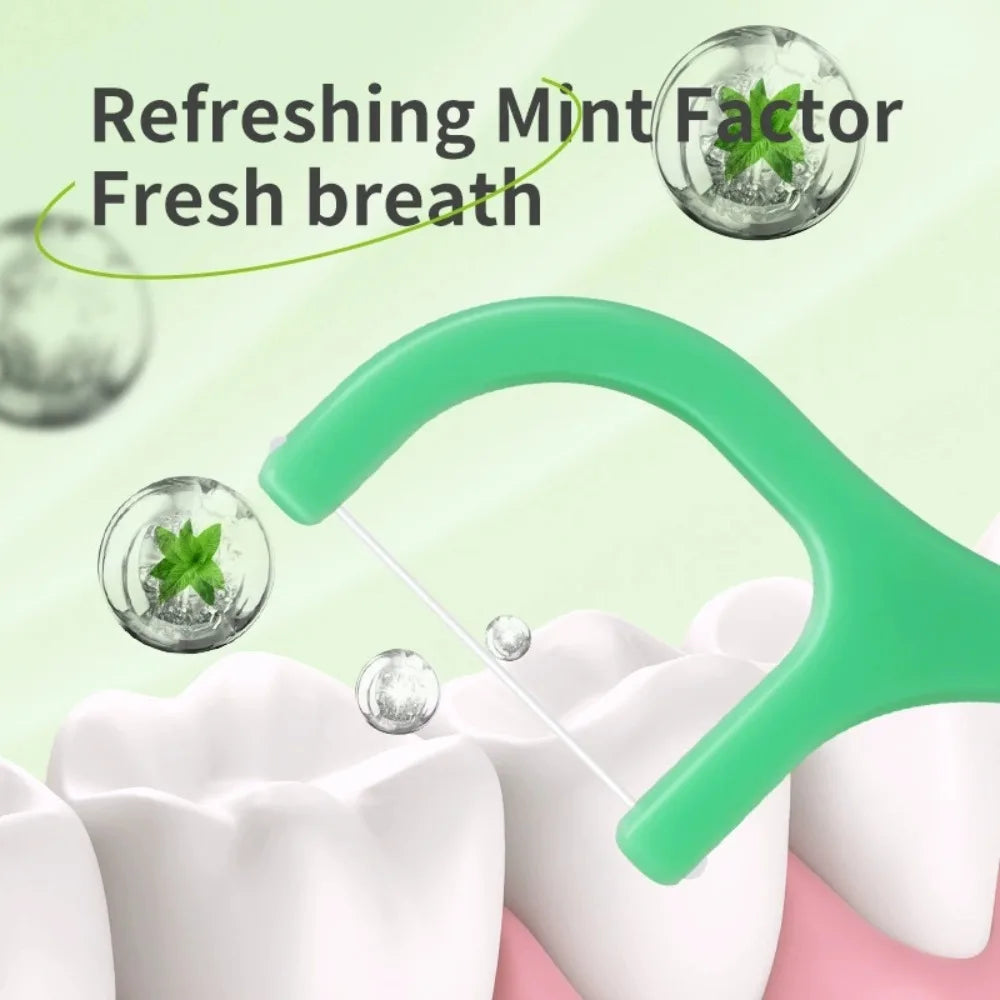 Mint Dental Floss Picks – Ultrafine Portable Flossing Sticks
