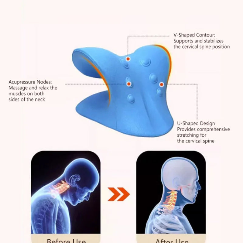 C-Shaped Neck Traction Pillow – Cervical Alignment Support