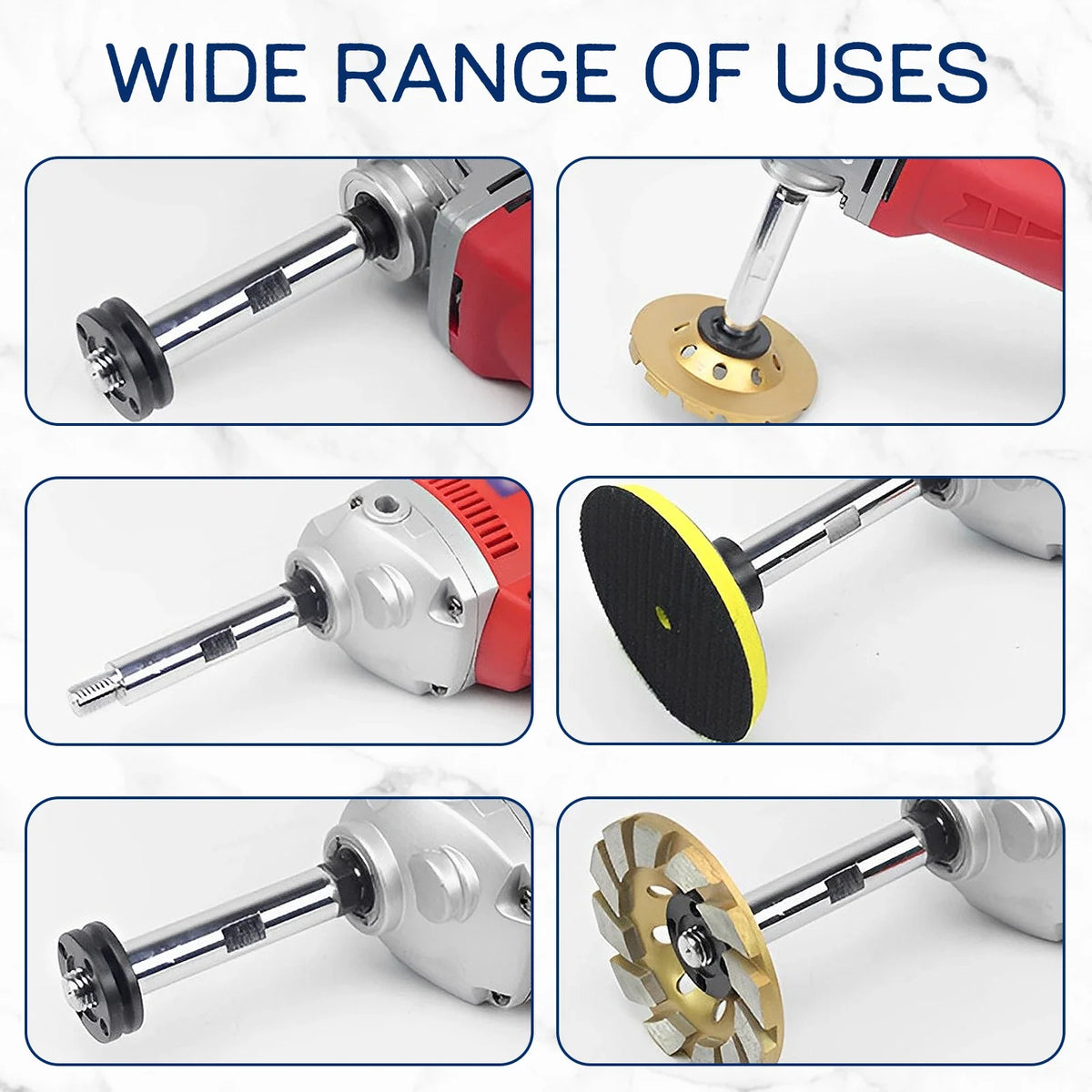 3Pcs M14 Angle Grinder Extension Rods 75/100/140mm Adapter