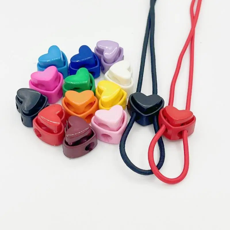 5pcs Heart-Shaped Cord Locks Spring Toggle Stoppers – 5 Pack