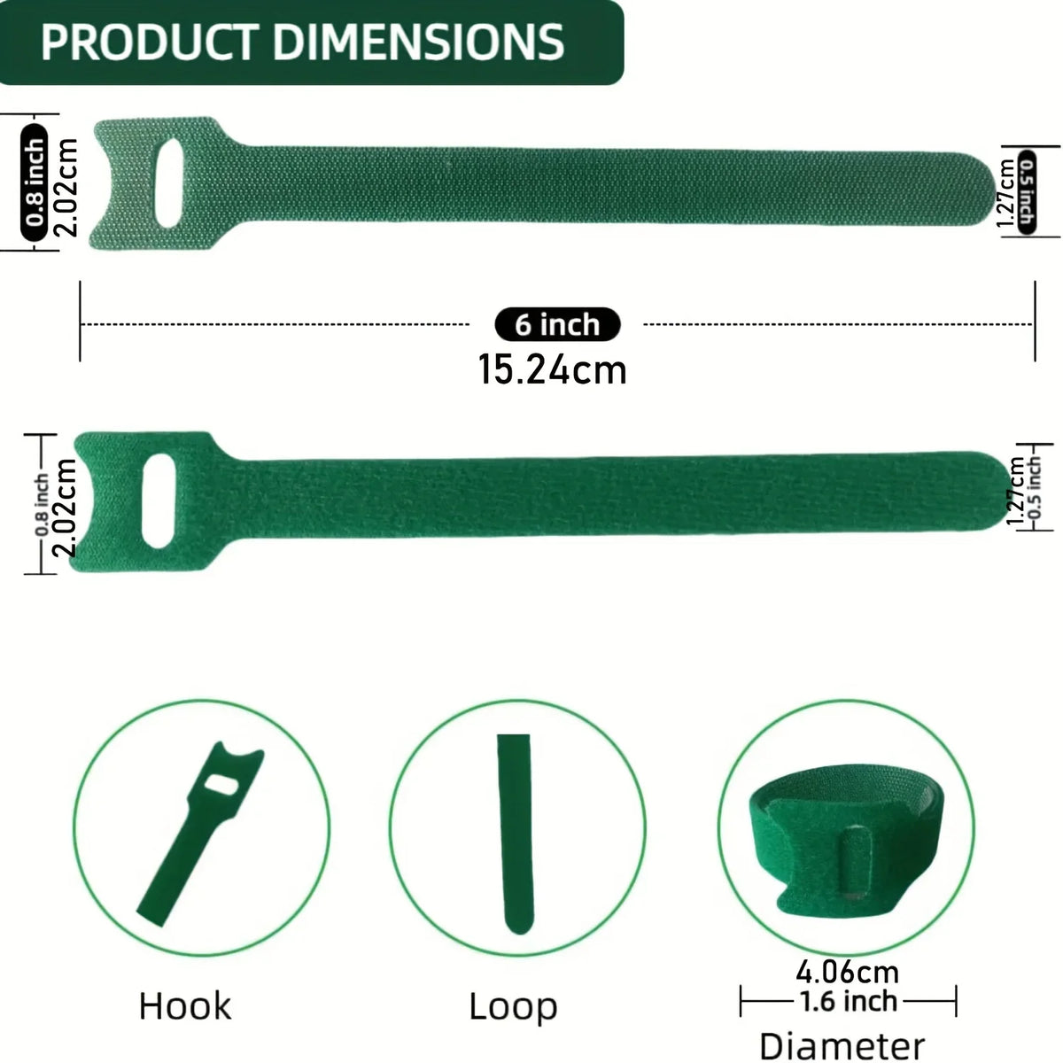 Nylon Plant Ties Adjustable Non-Slip Loop Fasteners 50/100 Pack