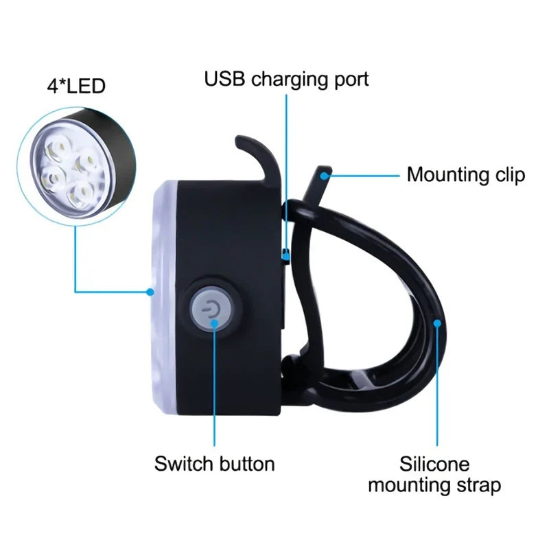 BUCKLOS LED Bike Light Set – USB Rechargeable Front & Rear