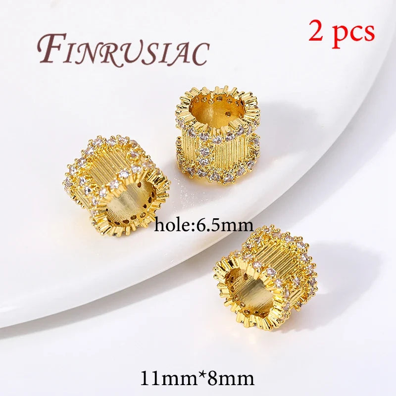 Gold Plated Brass Spacer Beads – DIY Jewelry Findings 6mm×8mm