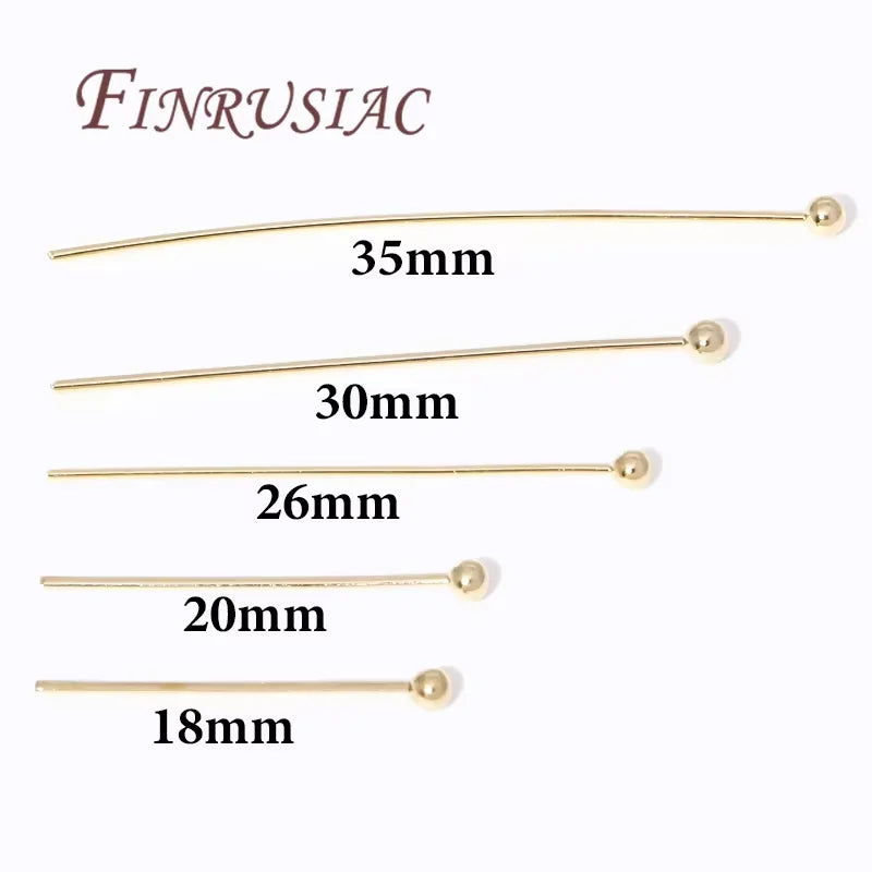 50Pcs 14K Gold Plated Ball Head Pins – DIY Jewelry Findings
