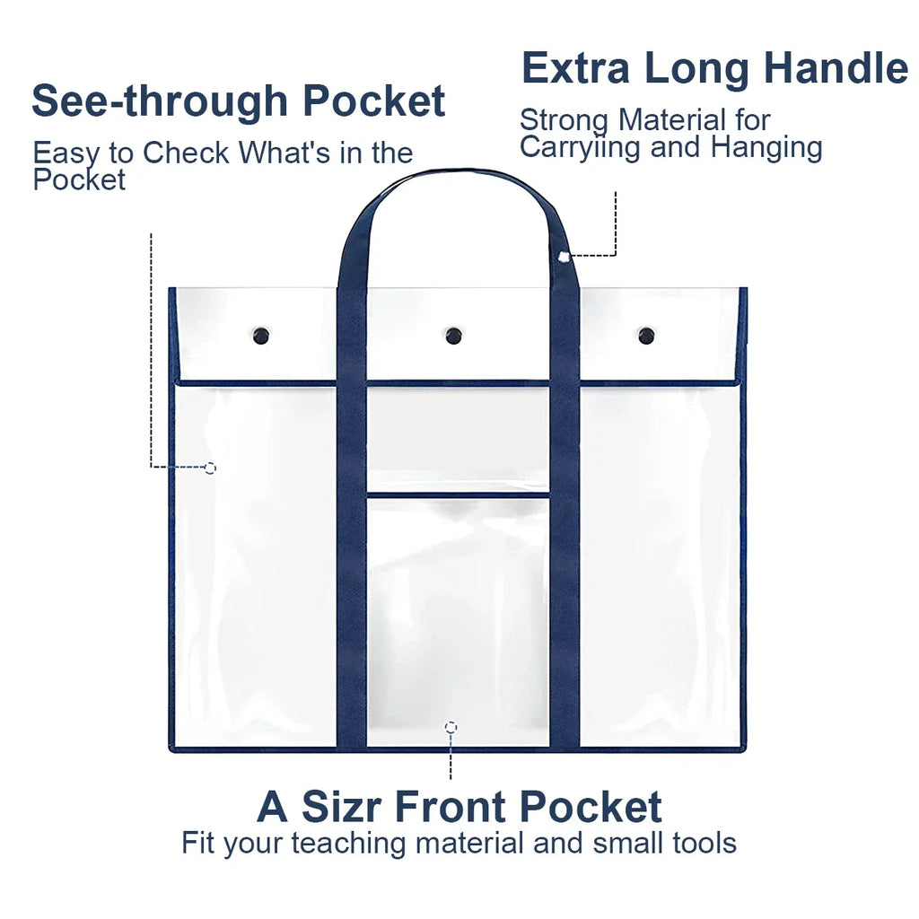 Clear PVC Art Portfolio Bag – Large Poster & Bulletin Board Holder