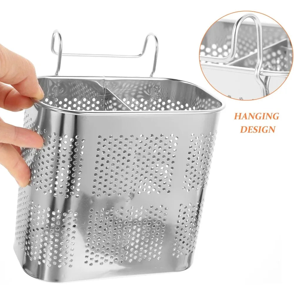 Stainless Steel Utensil Drying Basket & Chopstick Rack