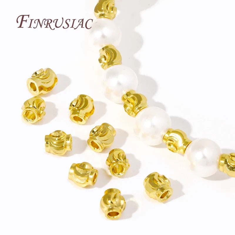 Lantern Spacer Beads 18K Gold Plated Brass – DIY Jewelry