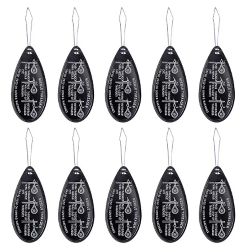 10-Pack Black Sheet Needle Threaders – DIY Sewing Tool Set