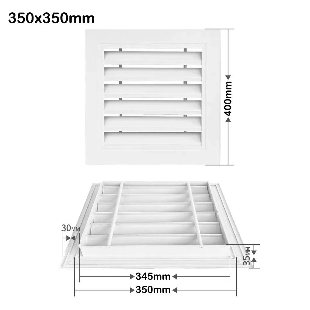 Aluminum Alloy Square Air Vent Grille White Return Vent Cover